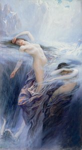 「霧のクライティ」の研究（キャンバスに油を塗った） 作： Herbert James Draper